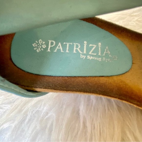 Patrizia by Spring Step Harlequin Wedge Sandal Turquoise 3D Flower Shoes - Picture 7 of 11